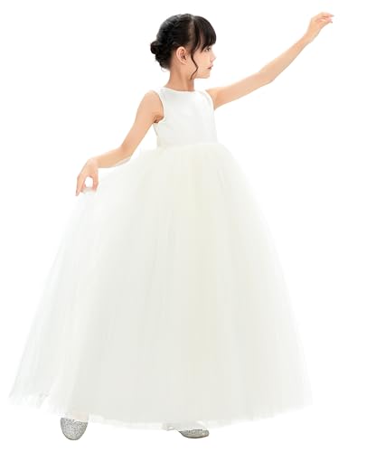 Satin Heart Cutout Tulle Flower Girl Dresses Special Events Formal Parties 2473