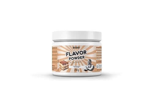 Weider -Flavor Powder - Kalorienarmes Geschmackspulver für köstliche Süßspeisen - Mit Quark, Jogurt oder Eiweißpulver mischen - Vegan, Zuckerarm - 250 g - Tiramisu