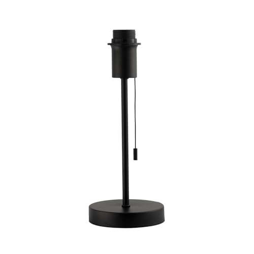 Happy Homewares Traditional and Classic Table Lamp Base in Matte Black with Pull Cord Switch | 31cm x 13cm | 1 x 11w LED