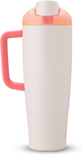 Image of Owala FreeSip Tumbler - Stainless Steel-40-oz.-Orange /Tan(Sparkling Sherbet) (Pack of 6)