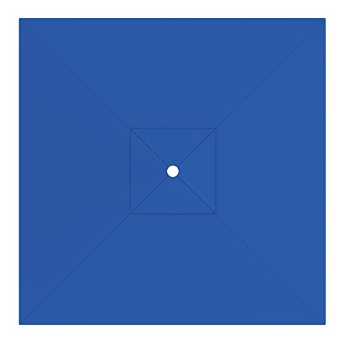 paramondo Sonnenschirm Bespannung für interpara Mittelmastschirm Quadratisch 300 x 300 cm, mit Schirmbelüftung, Waschbar, Blau