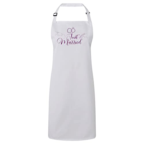 Tablier cuisine Just Married symbole de vos noces et heureuses fiançailles