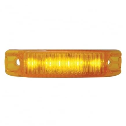 United Pacific 38165 6 LED Rectangular Streamline Clearance/Marker Light - Amber LED/Amber Lens