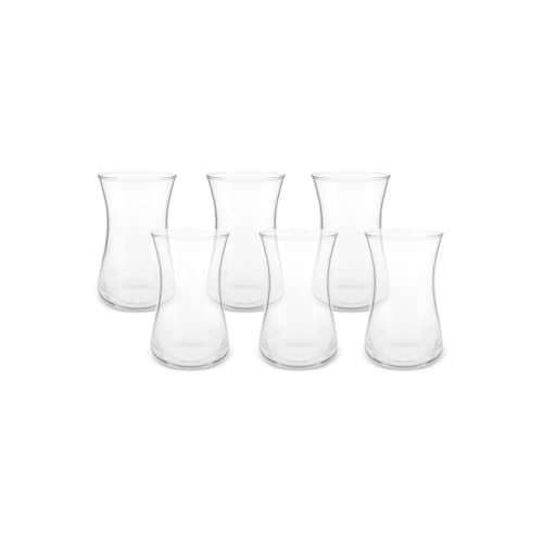KARACA Heybeli - Juego de 6 vasos de té turco para 6 personas, 170 ml, elegantes y duraderos, aptos para lavavajillas