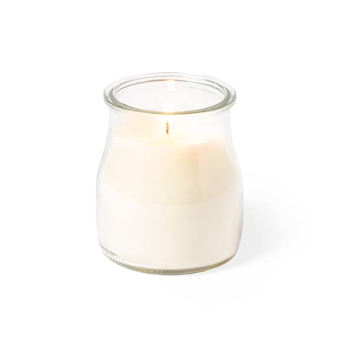 DISOK Lote 24 Velas Aromática de Cristal con Tapa, Detalles velas para eventos, decoración hogar, detalles de boda. (Blanco)