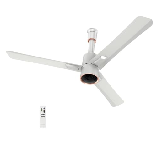Image of Goldmedal Spacio BLDC 1200mm Decorative 5 Star Rated Ceiling Fan | Remote with 3 Modes |Off Timer Function (2,4, & 8 HRS) | Smooth & Silent Operation (Snow White)