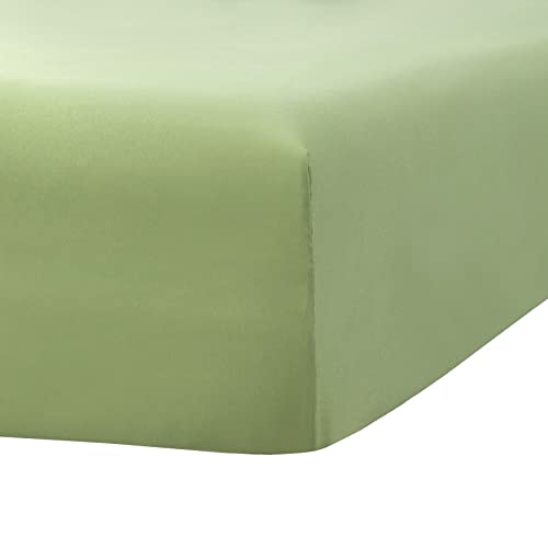 Image of Ghooss Sage Green Full Fitted Sheet Only,Ultra Soft and Wrinkle Fitted Bottom Sheets for Full Size Bed-1 Pack(Full,Sage Green)