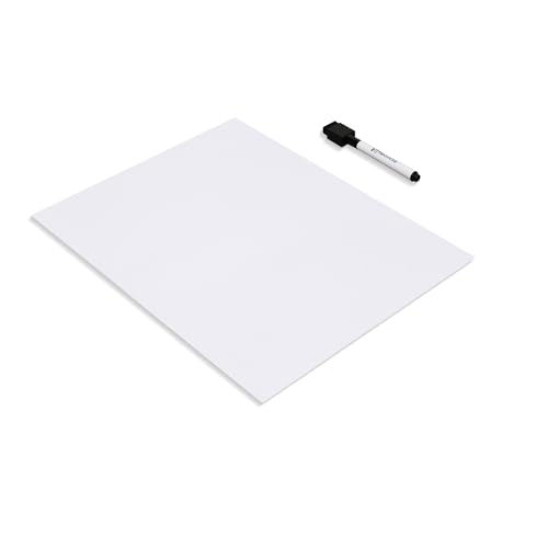 Image of Vinyl Magnetic Whiteboard Planner Sheet | 23X30 Cm, Landscape | Flexible Dry Erase Writing Film for Fridge, Office, Or Metal Wardrobe | Includes Marker Pen