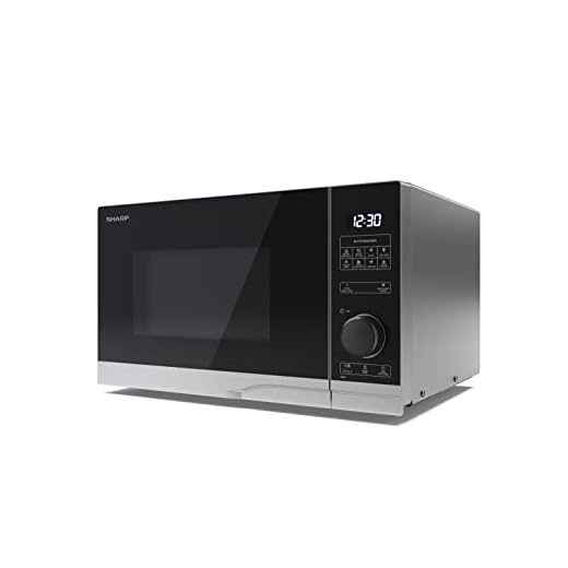 SHARP YC-PS254AU-S 25 Litre 900W Digital Microwave, 10 power levels, ECO Mode, defrost function, LED cavity light - Silver