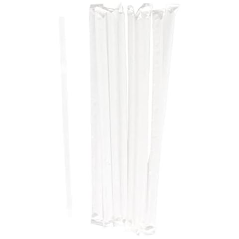 Daxwell Plastic Flex Straws, Wrapped, Translucent, C10000055B (Box of 400), 7.75" x 5.7mm Cover