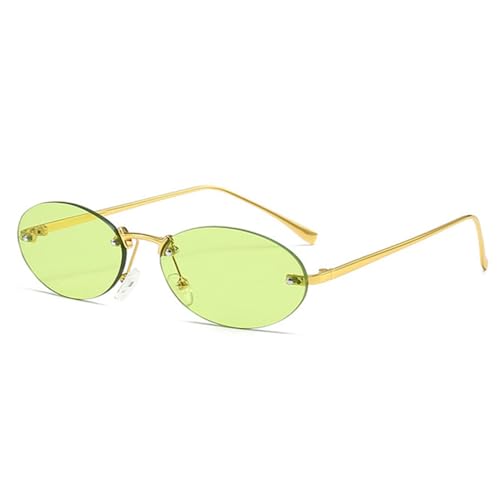 Lunettes de soleil UV400 ovales sans monture femme homme