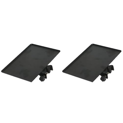 Abaodam 2Pcs Microphone Stand Tray Clamp On Firm Rack Tray Holder Adjustable Mic Stand Shelf for Live Streaming Stage Music Sheet Karaoke Recording Podcast
