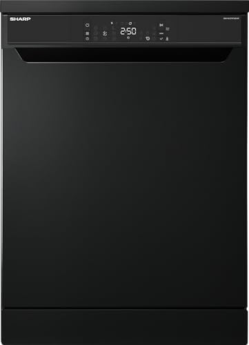 Sharp QW-NA3YF42AM-DE Geschirrspüler freistehend, 60 cm, 14 Maßgedecke, A, 42 dB, SteamWash, DualProWash, EcoWash, AutoDoor, WLAN, Weiß