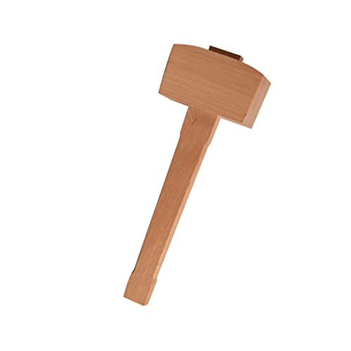 POPETPOP Marteau De Menuiserie En Bois De Hêtre, Marteau De Bricolage Pour Sculpture Cuir, Outil à Main Robuste Pour Artisanat Du Cuir Et Travail Du Bois, Usage Professionnel, Manche Ergonomique,