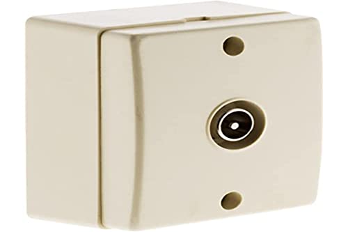 Zenitech - Prise TV Ø9,52mm Saillie - Mécanisme Sans Vis Apparentes, Compatible Moulures Standards - Appareillage Électrique Prêt à Poser, Norme CE - Installation Facile Télévision - Blanc