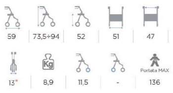 Andador para ancianos, adultos, de acero, plegable con asiento y dos ruedas,