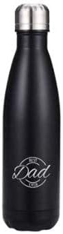 Alpha Zulu BabyBest Dad Ever Black Water Bottle Stainless Steel & Vacuum Insulated Water Bottle Thermos for Hot & Cold Water, 17 oz Reusable Metal Bottle