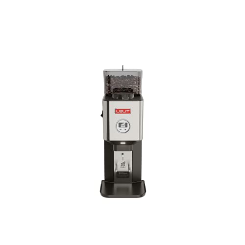 Lelit PL72-P William, prosumer on-Demand Molinillo de café con Fresas Planas de Ø 64 mm gestionar Todos los parámetros, 470 W, Acero Inoxidable lúcido con LCC Blanco Cover