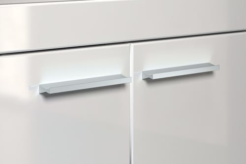 trendteam smart living - Amanda - Waschbeckenunterschrank - Weiß/Weiß Hochglanz - 1 Einlegeboden - (BxHxT) 60 x 56 x 34 cm - Kratzfest