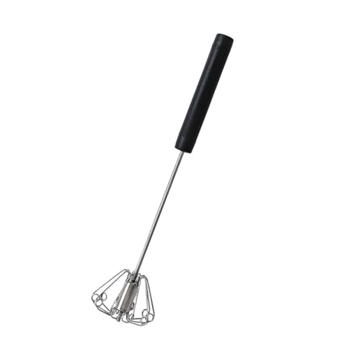 QuickMix - Batidor manual para crema y huevos, agarre de acero apto para alimentos, mezcla semiautomática, batidora giratoria profesional de mano