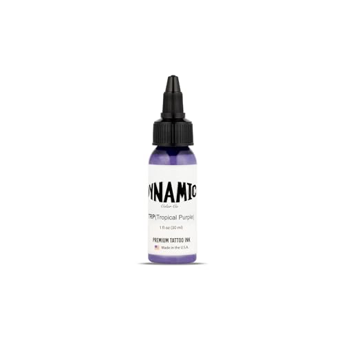 Image of Dynamic Color Tropical Purple Tattoo Ink, Made in USA Since 1990, 1 oz | Sterilized and lot-numbered for full traceability; established American brand trusted by artists worldwide