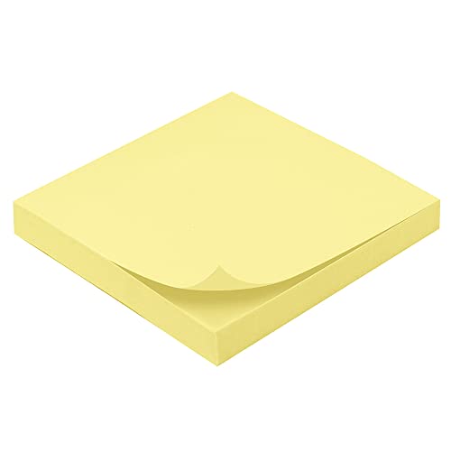 WAYTEX 931642 Notes autocollantes bloc de 100 feuilles jaunes carrées 75 x 75 mm adhésives repositionnables
