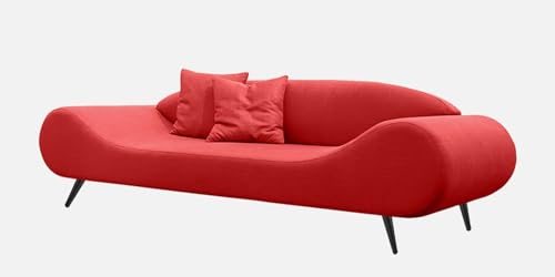 Image of Stylish & Modern Cushioned Couch Relax sectional Sofa in Fabric & Velvet and Heavy Duty Sofa for bedrooms, Living Rooms Guest Rooms Home and Office. (Red)