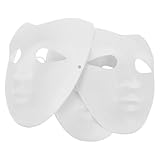 TOYANDONA 3 Stück DIY Papiermasken aus Papiermaschee Weiße Blanko Gesichtsmaske zum Bemalen Wiederverwendbare Masken für Peking oper Stil für Fasching Halloween Party und Theater