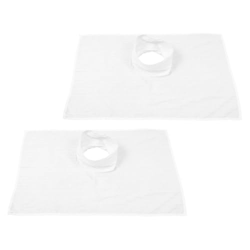 HONMEET Lot de 2 Draps de Massage en Coton Réutilisables Trou pour Visage, Couverture Perforée pour Table de Massage Professionnelle, Serviette Blanche Respirante pour Spa et Institut