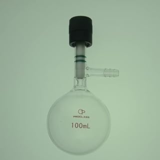 Proglass 100mL Reaction Schlenk Round Bottom Flask with High Vacuum Valve