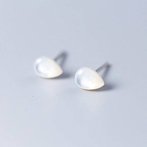 Boucles d'oreilles blanches S925 anti-allergie style japonais dames