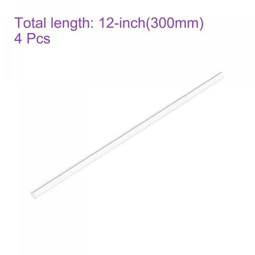 DMiotech 4Stk. Acrylrohr starr Kunststoff Rohr für Wasserleitungen Aquarien Sanitäranlagen 6mmx10mm 12 klar