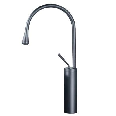 Lyvqzpwlr Grey High Bathroom Basin Pillar Taps, Brushed Brass Drop Style Basin Faucet Hot Cold Mixer Tap 360 Swivel Waterfall Multicolor(Grey High)