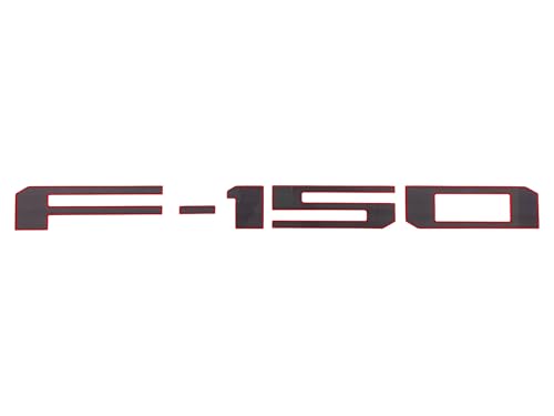 Image of Eurosport Daytona- Compatible with 2021-Current, Ford F150 Standard Tailgate Letters (Gray with Red Outline)