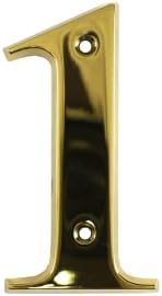 UAP House Numbers - 3 Inch Door Numbers Signature Screw Fix Bevelled Edge For Front Door, Address Number Screw On For Doors And Gates, Letter Times Roman Font (Number 6, PVD Gold)