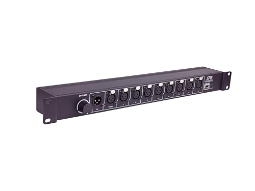 DMXNET 8-port Opto-Isolated DMX Splitter/Amplifier/Isolator, LED Indicator, USB Adjustable Work Light, DMX VIEW Function, Bulit-in Termination, XLR-3PIN,19 Inch Rack Mountable(RDM not Supported)