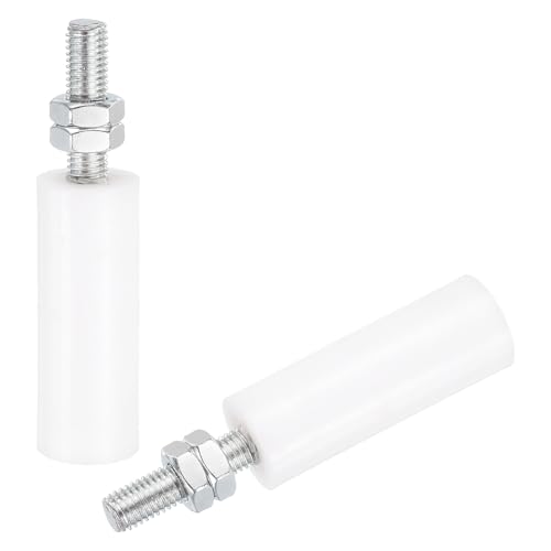 QUARKZMAN 2pcs Galet Guide pour Portail Coulissant 30x80mm, M12 Roulette en Nylon Guide au Sol pour Porte Grange Coulissante, Roue Universel Guidage Support...