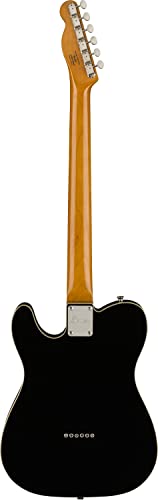 Image of Squier Classic Vibe Baritone Custom Telecaster Electric Guitar, with 2-Year Warranty, Black, Laurel Fingerboard