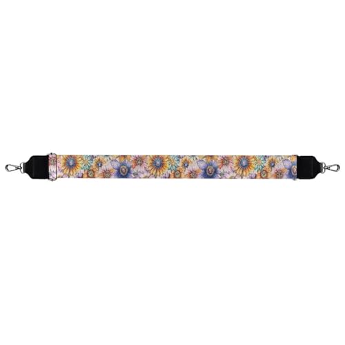 Image of TODIYADDU Purple and Yellow Sunflower Crossbody Strap with Metal Buckle Strap for Purse Wide Purse Straps Replacement Crossbody Long Strap Bag Strap Crossbody Guitar Bags