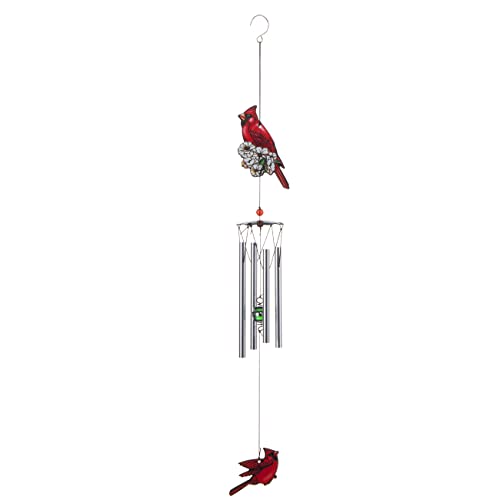 Gardenvy Cardinal Bird Wind Chime, Red Bird Wind Chimes Outdoor Decorations, Garden Backyard Church Hanging Decor #TOP2