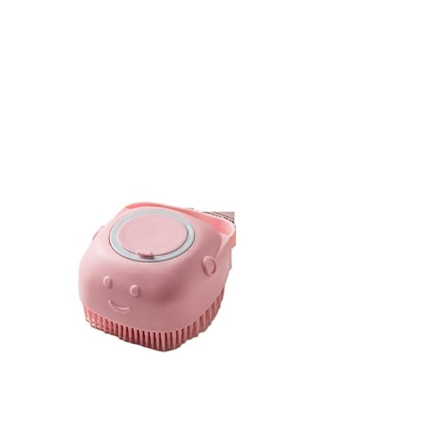 MKDSU Bath Brush with Shampoo Box Pet Bathroom Massage Gloves Dog Cat Grooming Tools Pet Supplies (Color : Pink, Towel…