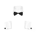 ranrann Déguisement Serveur Sexy Homme String Lingerie Ensemble Costume Tuxedo Erotique Accessoire Cosplay Adulte Collier Poignets Slip Panties Halloween Clubwear Blanc Taille Unique