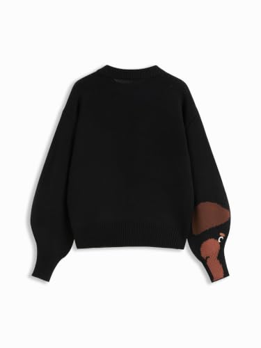 Image of CIDER Women's Goose Graphic Sweater Cute Knit Chunky Cropped Sweater Pullover Tops