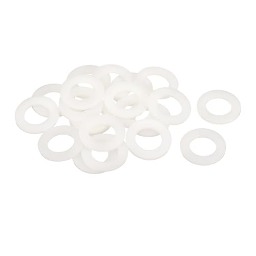 uxcell 20Pcs M20 Nylon Flat Washers 20mm ID 36mm OD 3mm Thick Plain Washer Grommets Plastic Sheet Gasket Fastener Sealing Spacer Gasket Ring, White