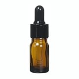 TOPWEL 5ml 12pcs Amber Glass Essential Oil Bottles and Eyed Dropper Caps (Black)