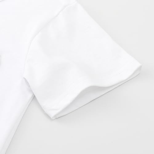 Image of Noomelfish Girls Short Sleeve Heart Pocket T-Shirts Casual Cotton Tee Tops Blouse (5-12 Years)