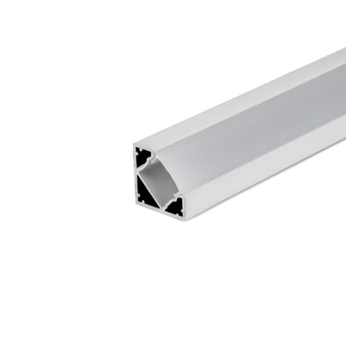 Profilo In Alluminio Angolare Colore Bianco Per Strip Led (Max L: 12,1Mm) 2000 X 26 X 19Mm