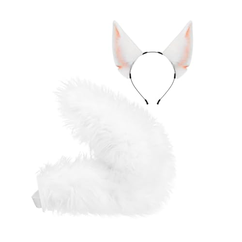 Serre-tête oreilles de renard et queue en fausse fourrure pour cosplay et déguisement halloween