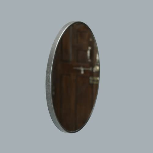 Image of Quality Glass Metal Frame Round Wall Mirror Royal Mirror Home Decorative Mirror Modern Mirror Living Room Mirror Wall Mirror Bathroom Mirror Size 30x30 inches Color Silver MF 52