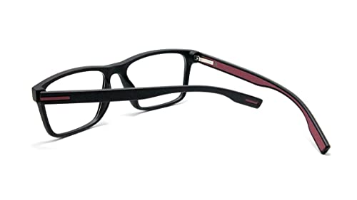 Óculos Armação Masculino Com Lentes Sem Grau Jc-1024 (Tamanho-único, Vermelho-Preto)